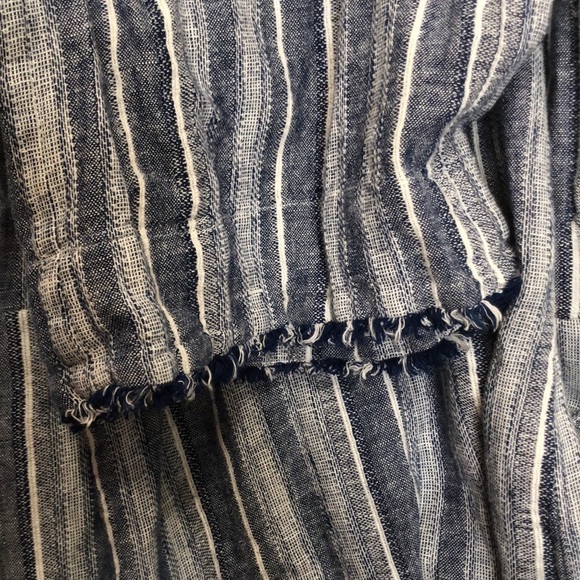 ANTHROPOLOGIE Cloth & Stone Linen Jumpsuit Blue Sleeveless Romper Size Small - Picture 7 of 13